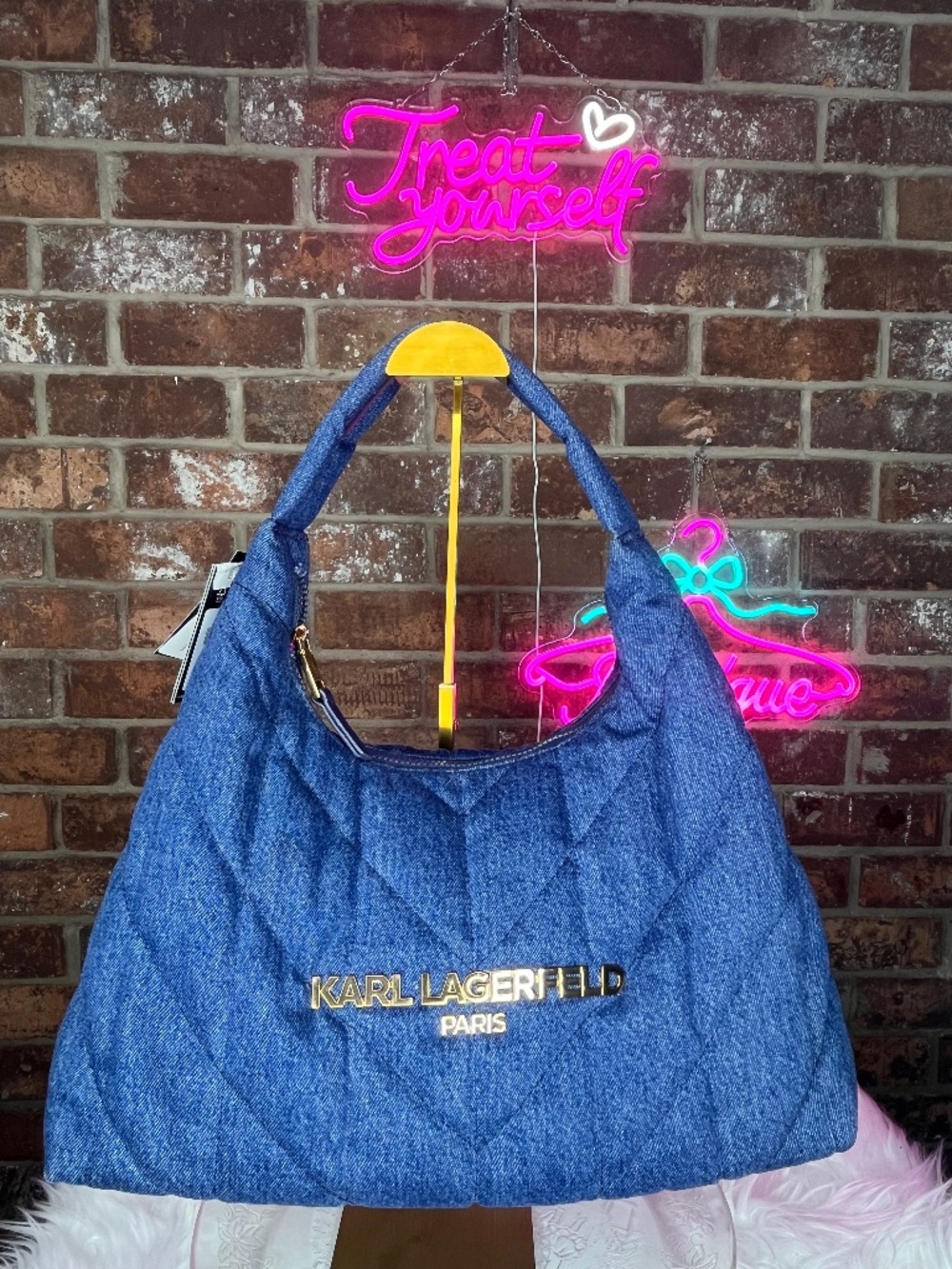Karl Lagerfeld Paris Voyage Denim Bag NWT